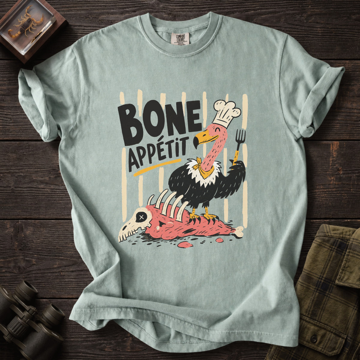 Bone Appetit - Funny Turkey Vulture Graphic Tee - Unsung Wild