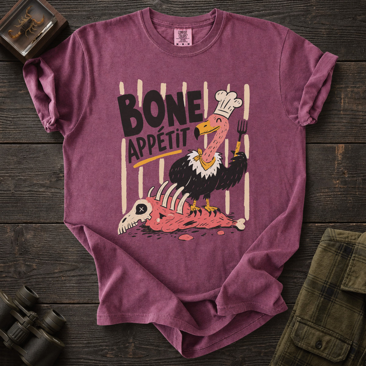 Bone Appetit - Funny Turkey Vulture Graphic Tee - Unsung Wild