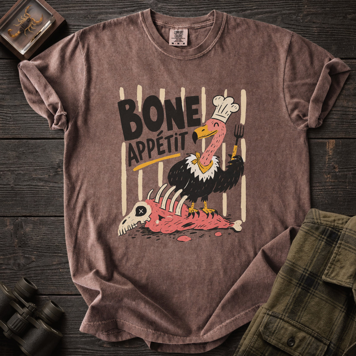 Bone Appetit - Funny Turkey Vulture Graphic Tee - Unsung Wild