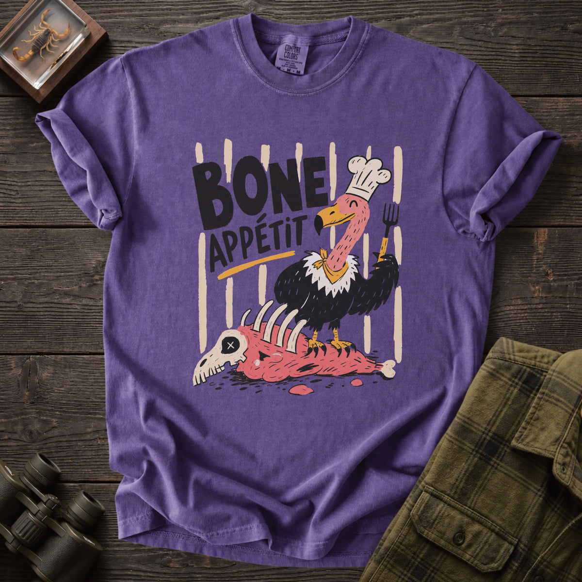 Bone Appetit - Funny Turkey Vulture Graphic Tee - Unsung Wild