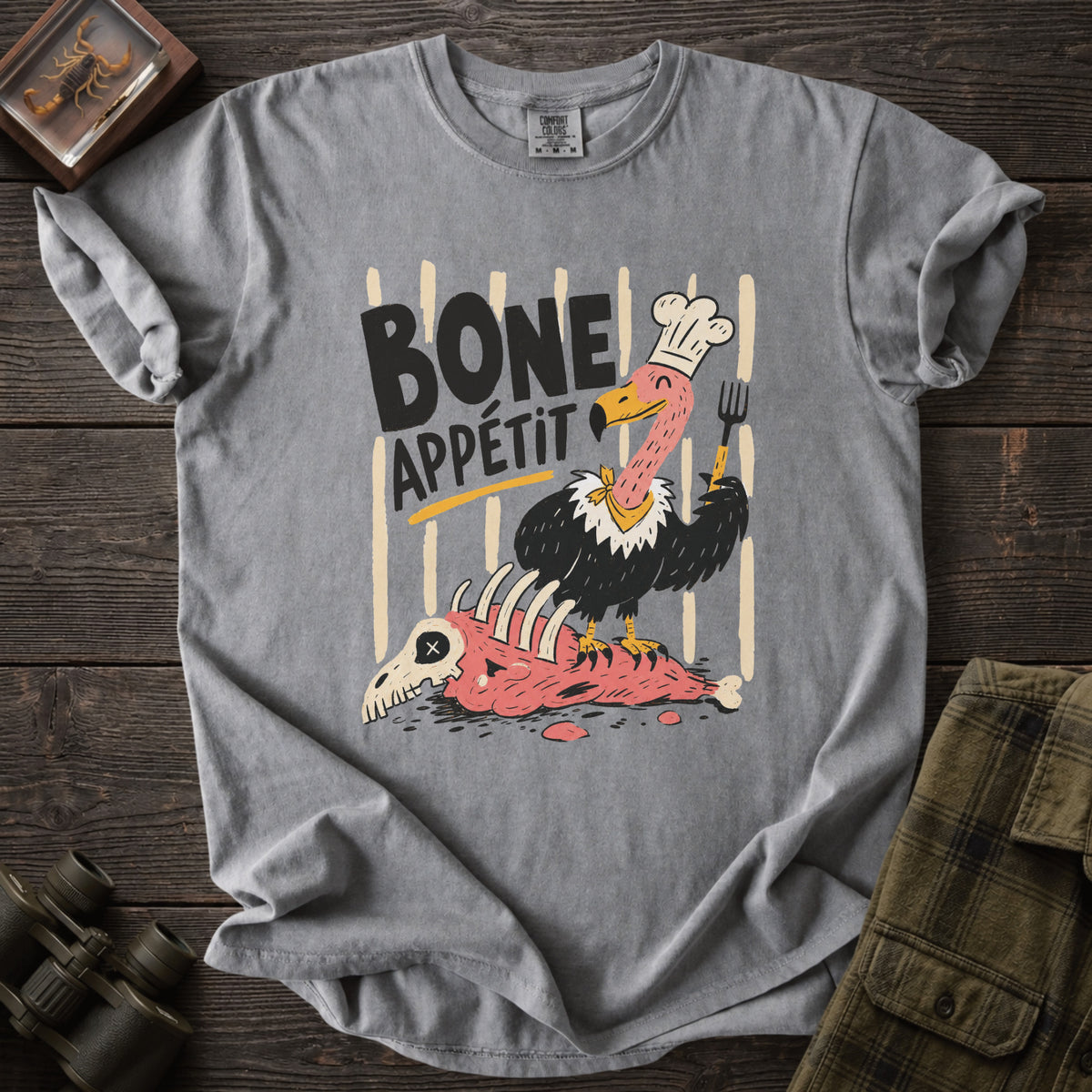 Bone Appetit - Funny Turkey Vulture Graphic Tee - Unsung Wild