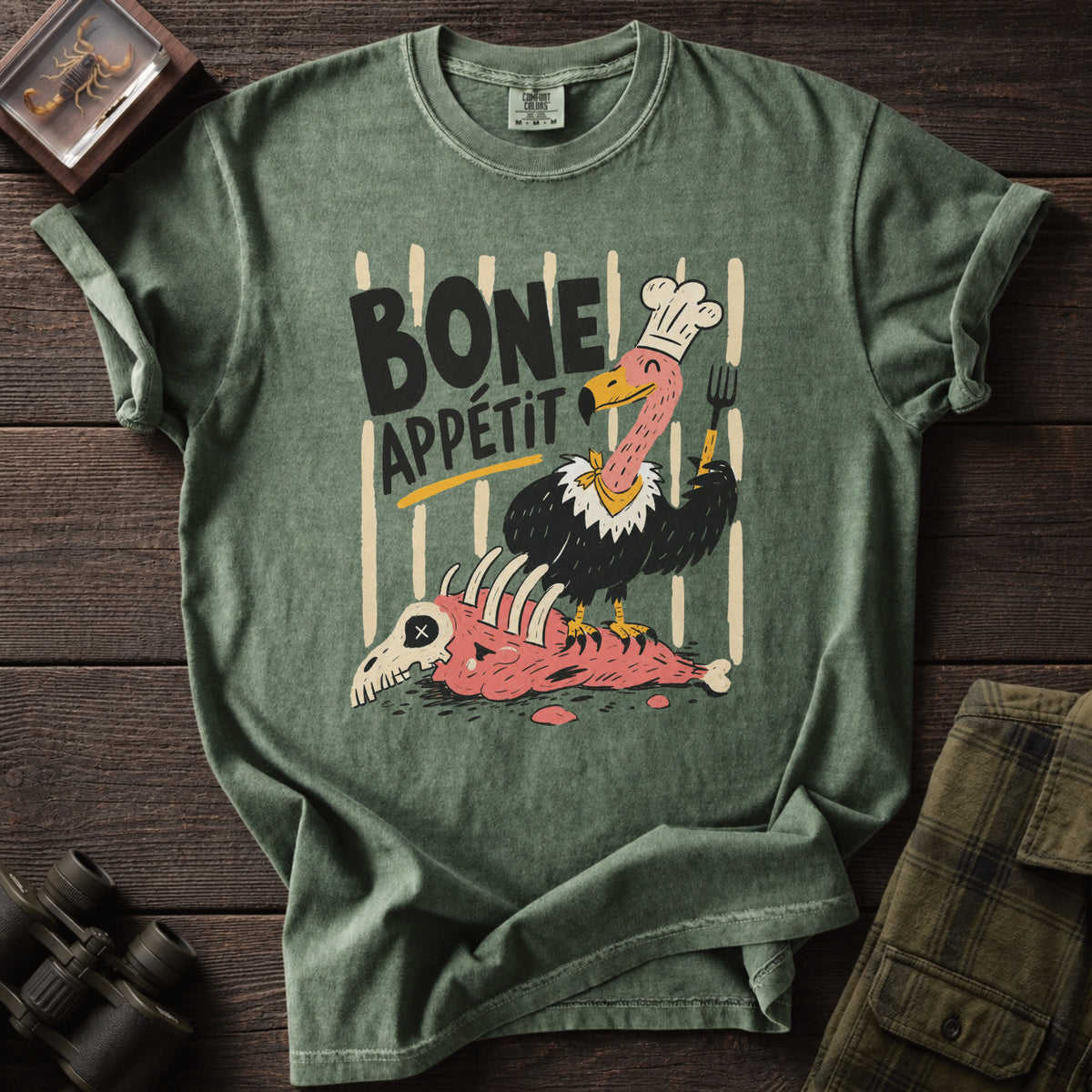 Bone Appetit - Funny Turkey Vulture Graphic Tee - Unsung Wild