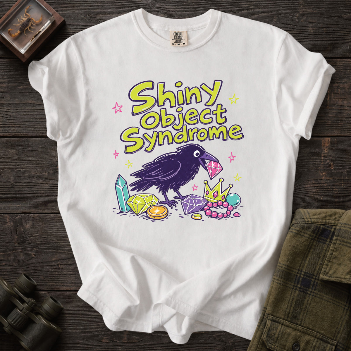Shiny Object Syndrome - Funny Crow Graphic Tee - Unsung Wild